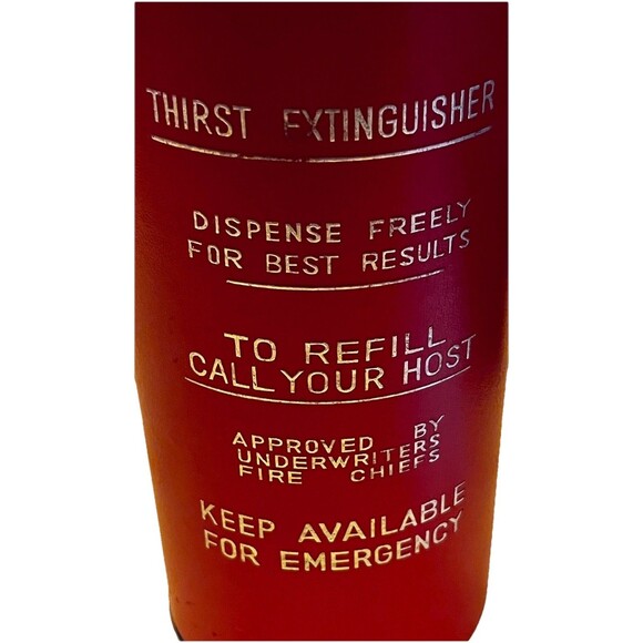 Vtg Fire Extinguisher Liquor Decanter Music Box Plays How Dry I Am Novelty MCM - Picture 4 of 14